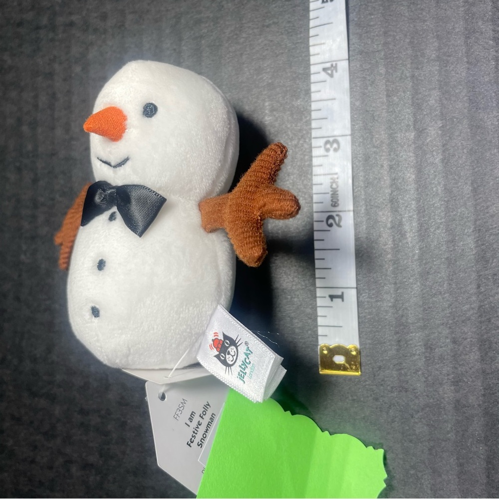 RETIRED Orig release, BNWT Jellycat Festive Folly Snowman Mini Not ornament! - Picture 7 of 9